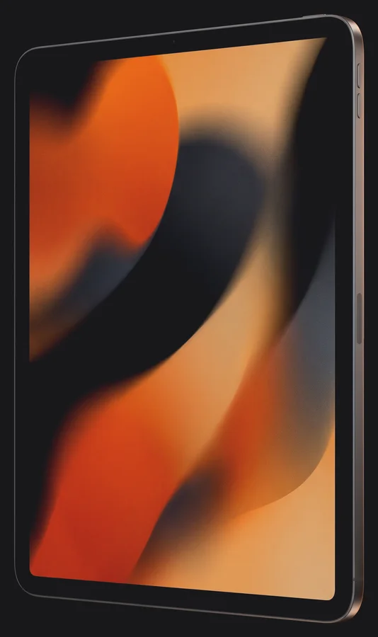 iPad Pro de pé, visto de frente